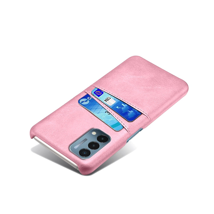 For OnePlus Nord N200 5G Calf Texture PC + PU Leather Back Cover Shockproof Case with Dual Card Slots