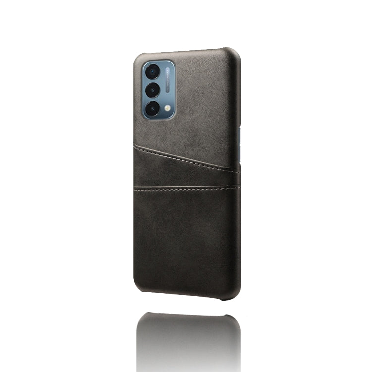 For OnePlus Nord N200 5G Calf Texture PC + PU Leather Back Cover Shockproof Case with Dual Card Slots