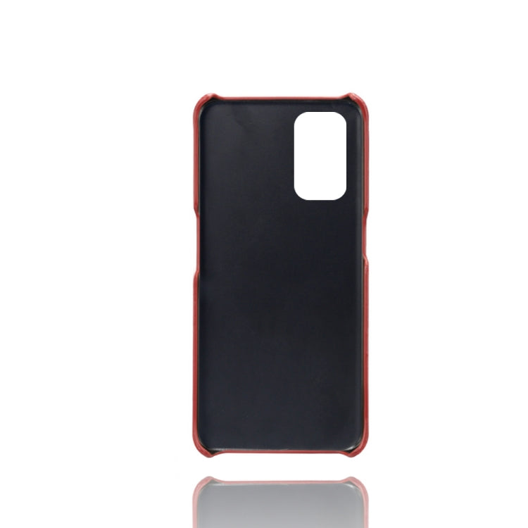 For OnePlus Nord N200 5G Calf Texture PC + PU Leather Back Cover Shockproof Case with Dual Card Slots