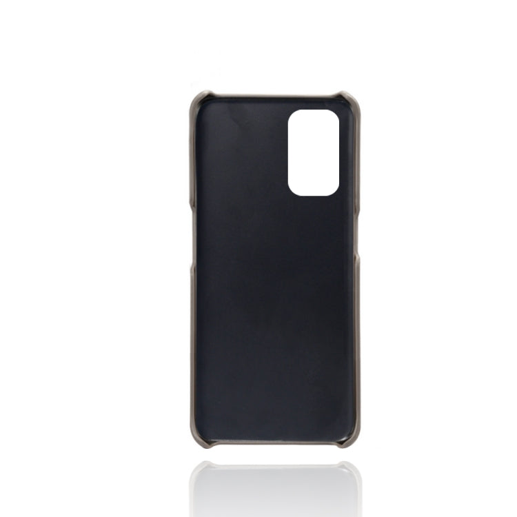 For OnePlus Nord N200 5G Calf Texture PC + PU Leather Back Cover Shockproof Case with Dual Card Slots