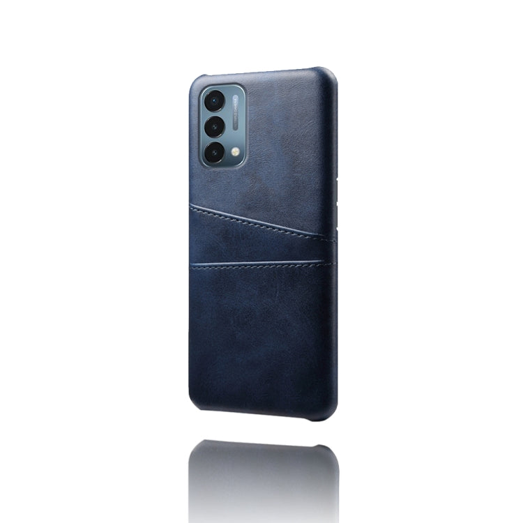 For OnePlus Nord N200 5G Calf Texture PC + PU Leather Back Cover Shockproof Case with Dual Card Slots