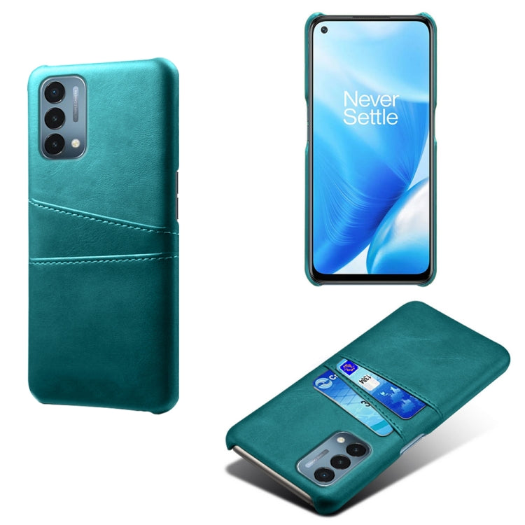 For OnePlus Nord N200 5G Calf Texture PC + PU Leather Back Cover Shockproof Case with Dual Card Slots