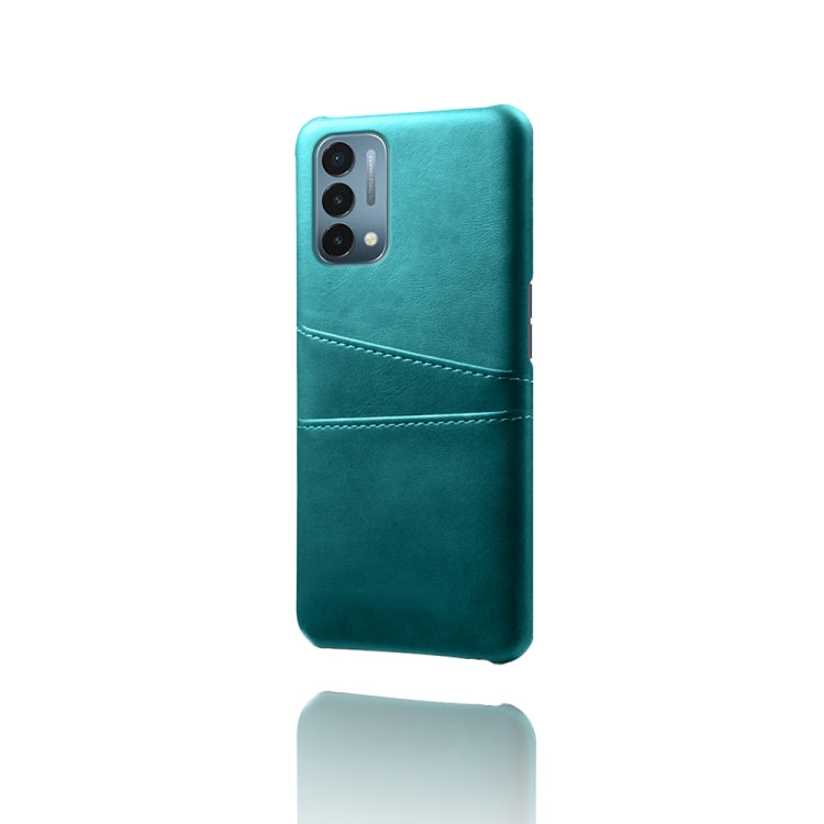 For OnePlus Nord N200 5G Calf Texture PC + PU Leather Back Cover Shockproof Case with Dual Card Slots