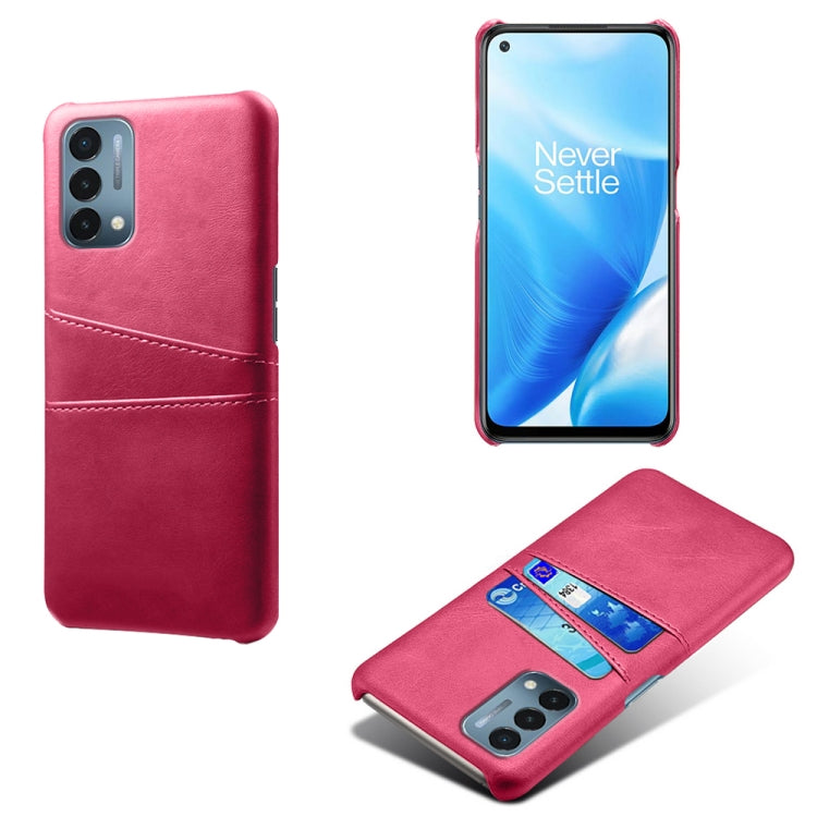 For OnePlus Nord N200 5G Calf Texture PC + PU Leather Back Cover Shockproof Case with Dual Card Slots