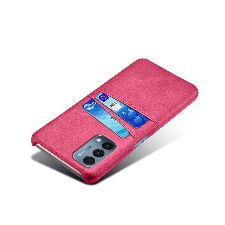 For OnePlus Nord N200 5G Calf Texture PC + PU Leather Back Cover Shockproof Case with Dual Card Slots