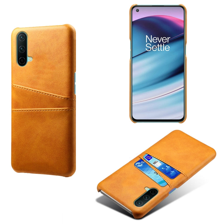 For OnePlus Nord CE 5G Calf Texture PC + PU Leather Back Cover Shockproof Case with Dual Card Slots