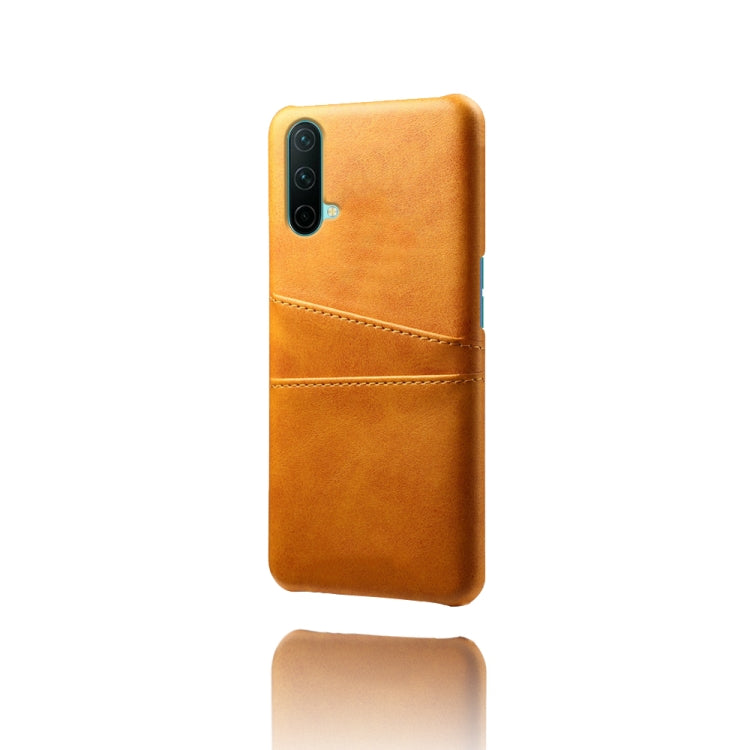 For OnePlus Nord CE 5G Calf Texture PC + PU Leather Back Cover Shockproof Case with Dual Card Slots