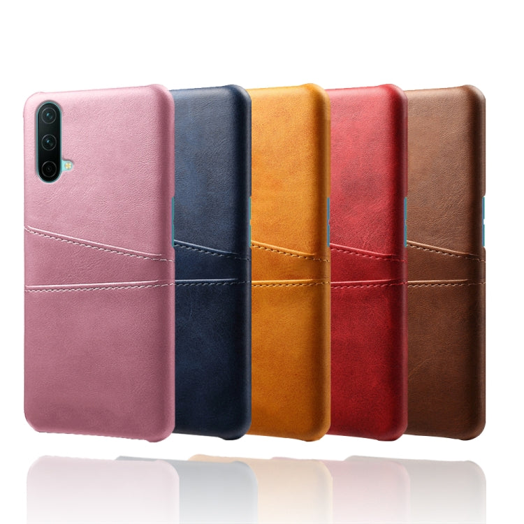 For OnePlus Nord CE 5G Calf Texture PC + PU Leather Back Cover Shockproof Case with Dual Card Slots