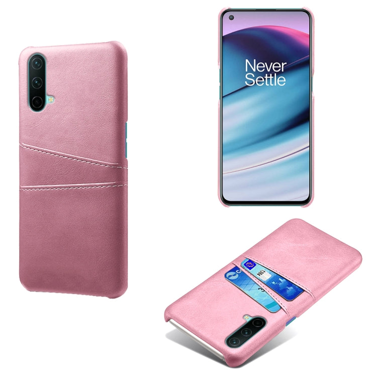 For OnePlus Nord CE 5G Calf Texture PC + PU Leather Back Cover Shockproof Case with Dual Card Slots