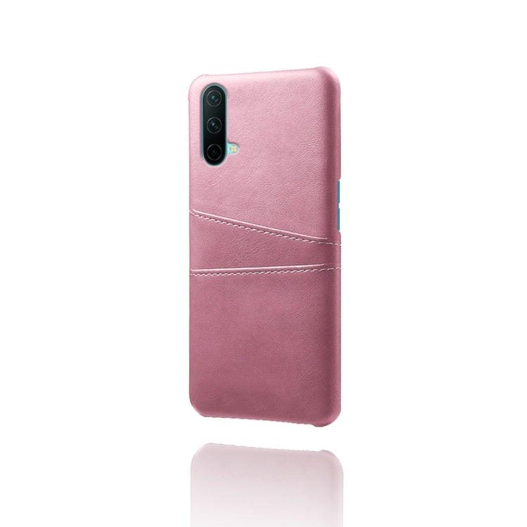 For OnePlus Nord CE 5G Calf Texture PC + PU Leather Back Cover Shockproof Case with Dual Card Slots