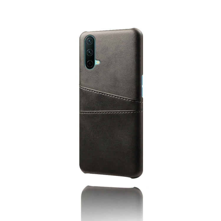 For OnePlus Nord CE 5G Calf Texture PC + PU Leather Back Cover Shockproof Case with Dual Card Slots