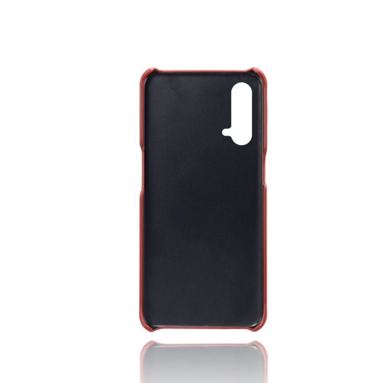For OnePlus Nord CE 5G Calf Texture PC + PU Leather Back Cover Shockproof Case with Dual Card Slots