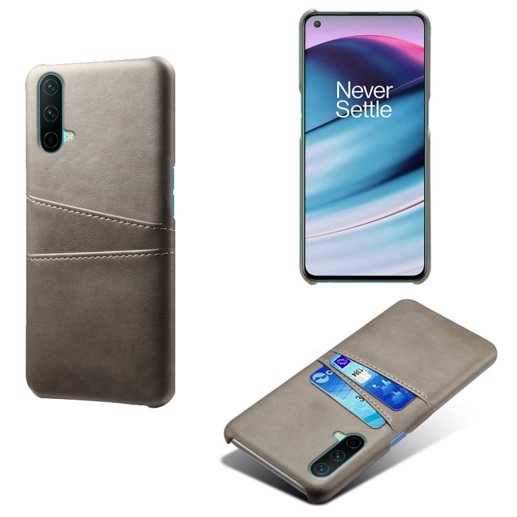 For OnePlus Nord CE 5G Calf Texture PC + PU Leather Back Cover Shockproof Case with Dual Card Slots