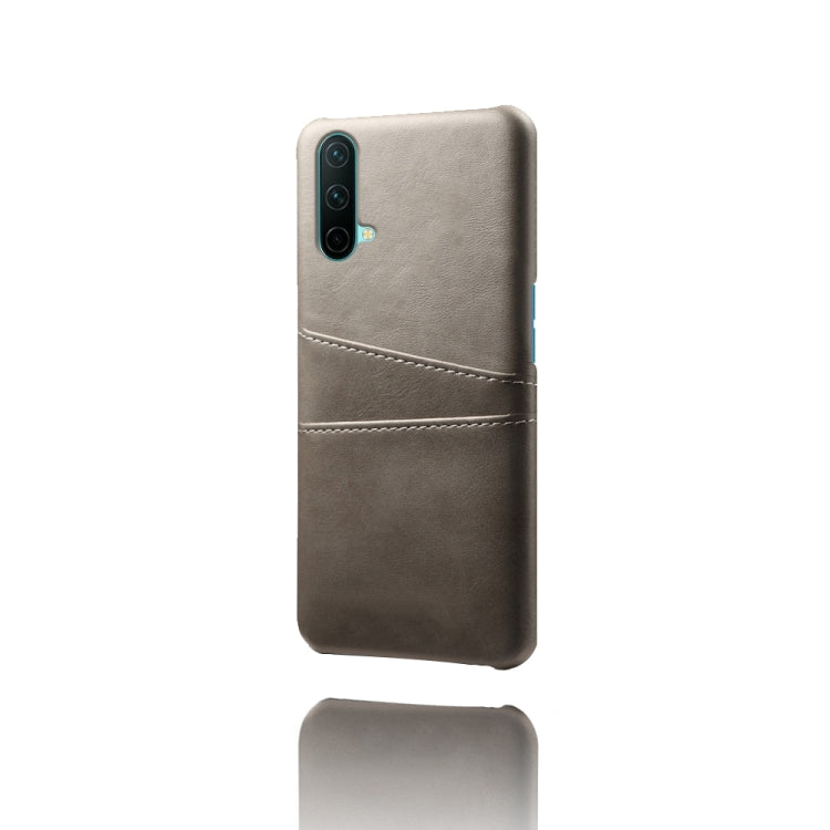 For OnePlus Nord CE 5G Calf Texture PC + PU Leather Back Cover Shockproof Case with Dual Card Slots