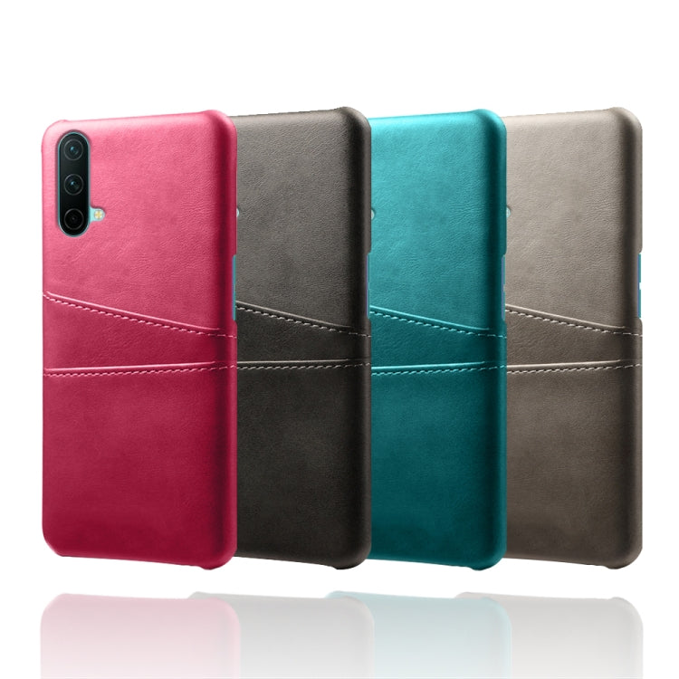 For OnePlus Nord CE 5G Calf Texture PC + PU Leather Back Cover Shockproof Case with Dual Card Slots