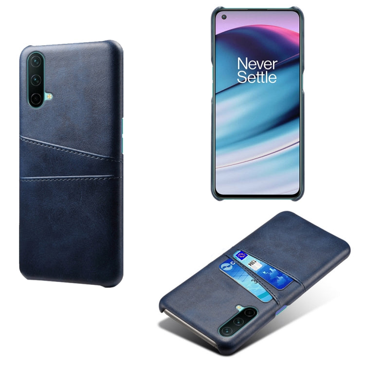 For OnePlus Nord CE 5G Calf Texture PC + PU Leather Back Cover Shockproof Case with Dual Card Slots