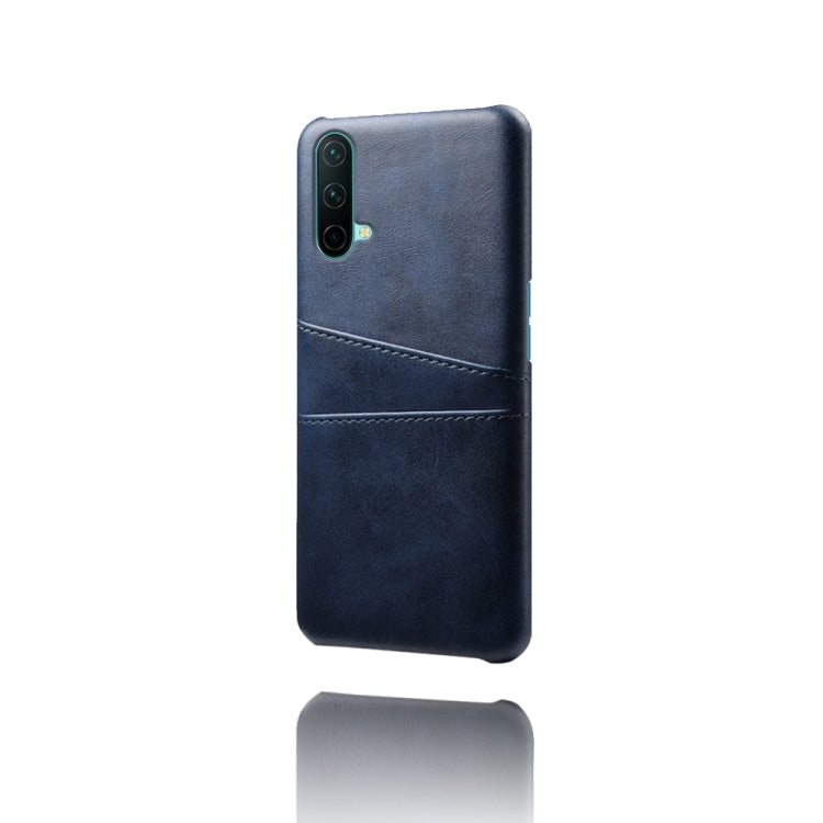For OnePlus Nord CE 5G Calf Texture PC + PU Leather Back Cover Shockproof Case with Dual Card Slots