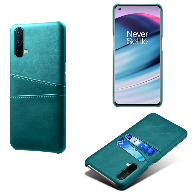 For OnePlus Nord CE 5G Calf Texture PC + PU Leather Back Cover Shockproof Case with Dual Card Slots