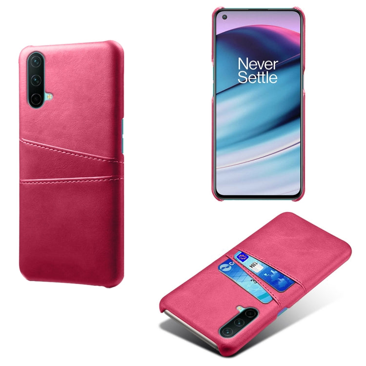 For OnePlus Nord CE 5G Calf Texture PC + PU Leather Back Cover Shockproof Case with Dual Card Slots