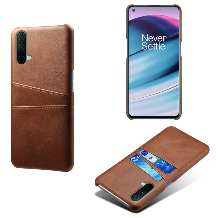 For OnePlus Nord CE 5G Calf Texture PC + PU Leather Back Cover Shockproof Case with Dual Card Slots