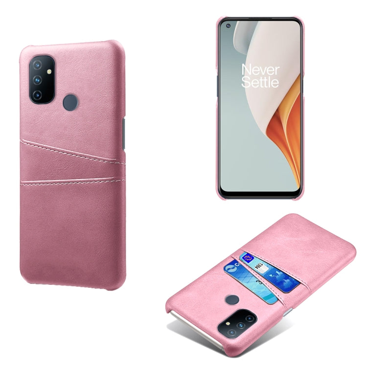 For OnePlus Nord N100 Calf Texture PC + PU Leather Back Cover Shockproof Case with Dual Card Slots