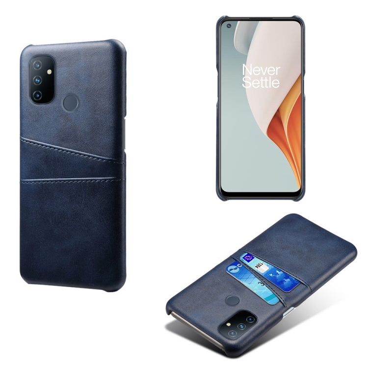For OnePlus Nord N100 Calf Texture PC + PU Leather Back Cover Shockproof Case with Dual Card Slots