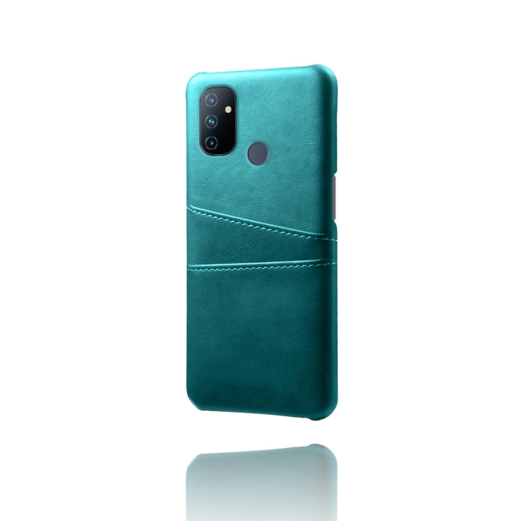 For OnePlus Nord N100 Calf Texture PC + PU Leather Back Cover Shockproof Case with Dual Card Slots
