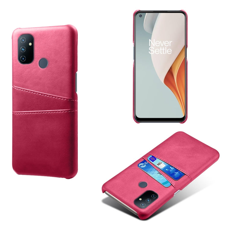For OnePlus Nord N100 Calf Texture PC + PU Leather Back Cover Shockproof Case with Dual Card Slots