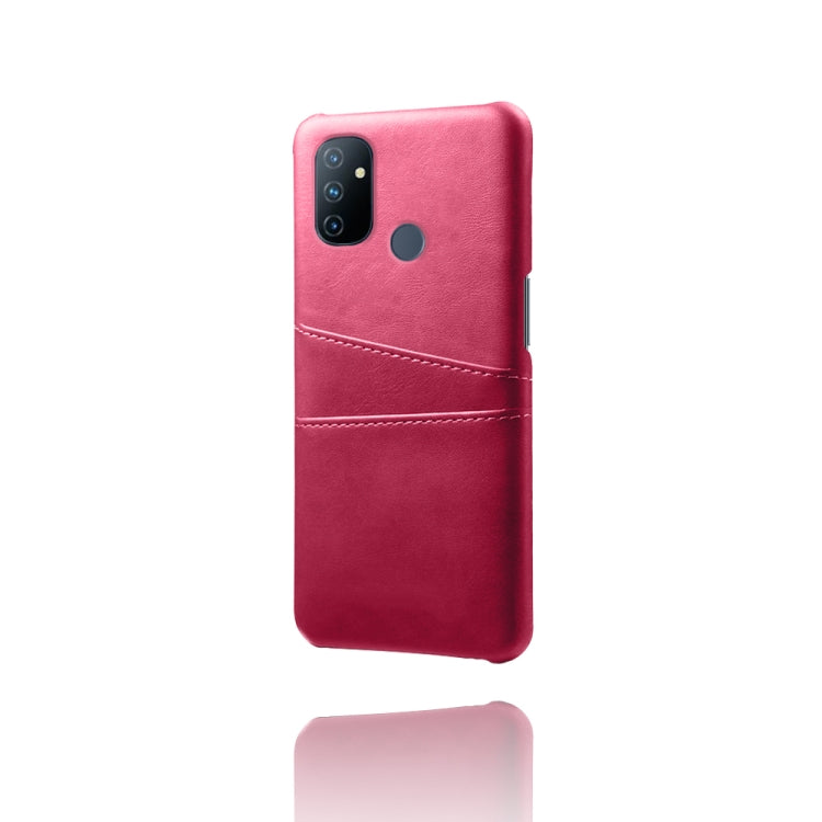 For OnePlus Nord N100 Calf Texture PC + PU Leather Back Cover Shockproof Case with Dual Card Slots
