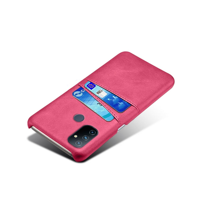 For OnePlus Nord N100 Calf Texture PC + PU Leather Back Cover Shockproof Case with Dual Card Slots