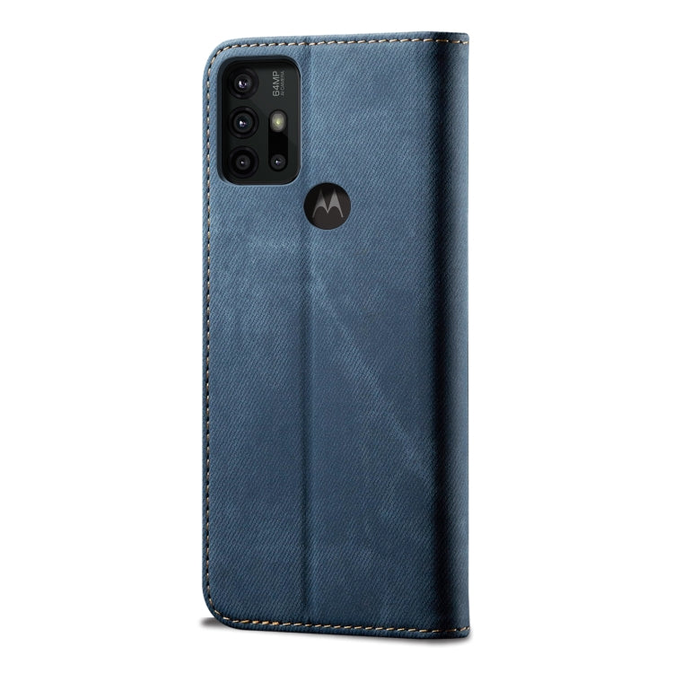 For Motorola Moto G30 Denim Texture Casual Style Horizontal Flip Leather Case with Holder & Card Slots & Wallet