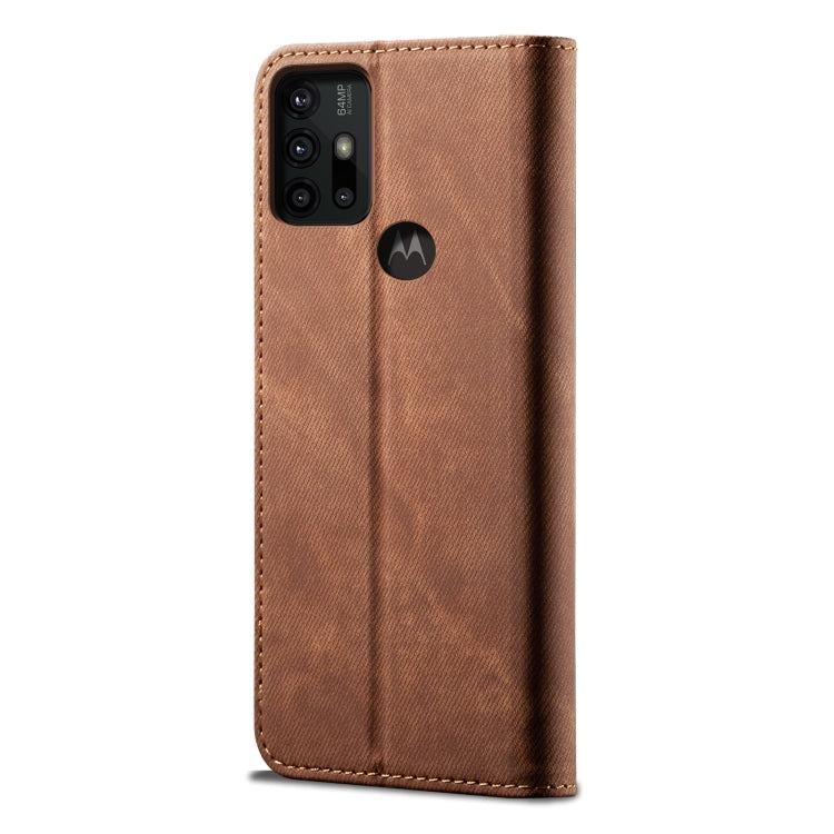 For Motorola Moto G30 Denim Texture Casual Style Horizontal Flip Leather Case with Holder & Card Slots & Wallet