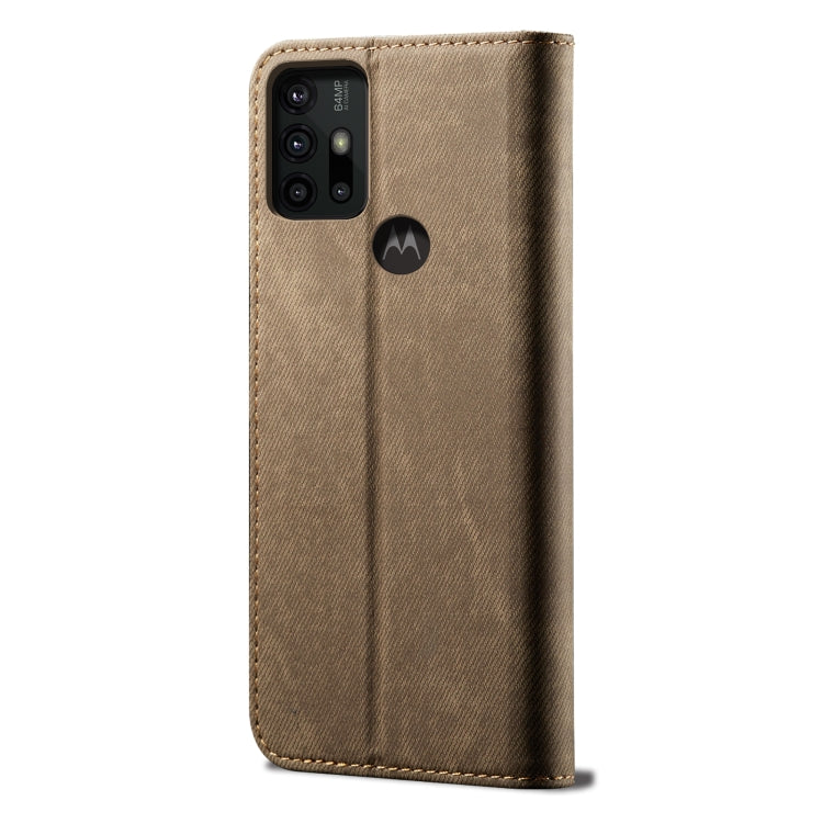For Motorola Moto G30 Denim Texture Casual Style Horizontal Flip Leather Case with Holder & Card Slots & Wallet