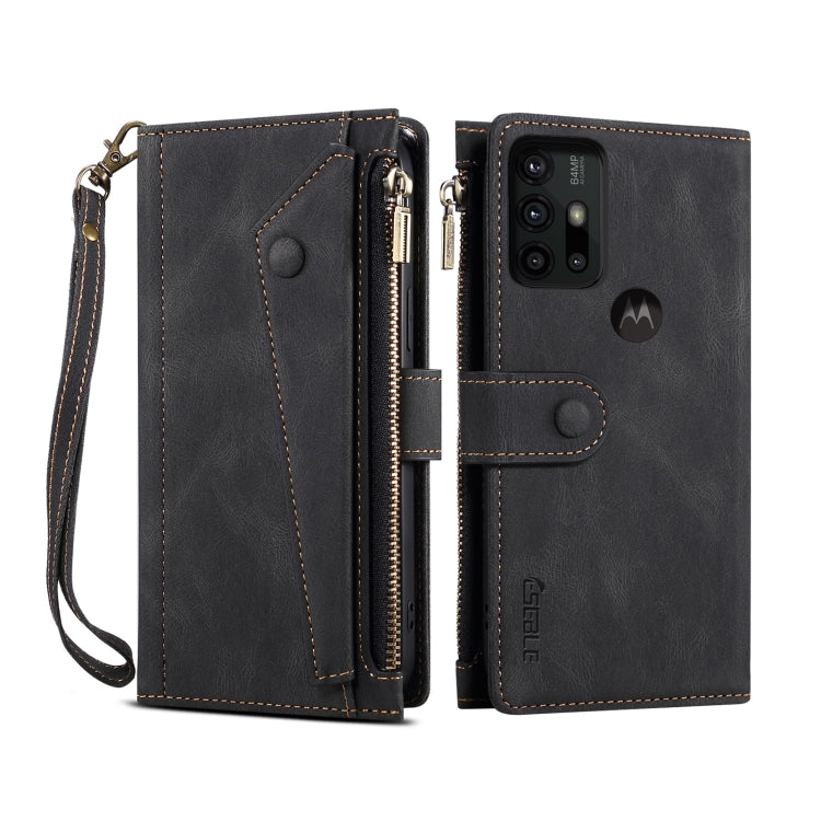 For Motorola Moto G30 Retro Frosted Horizontal Flip Leather Case with Holder & Card Slot & Wallet & Zipper Pocket & Lanyard