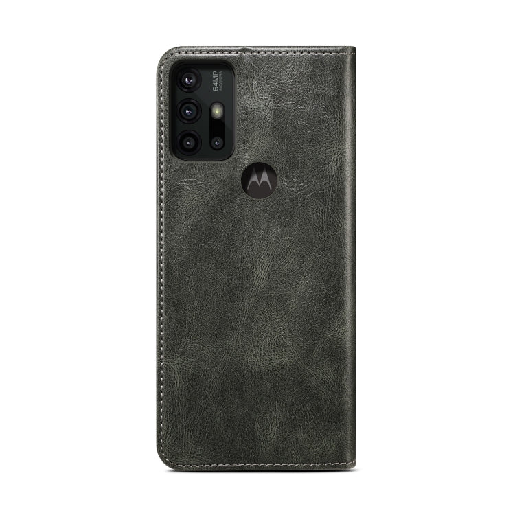 For Motorola Moto G30 Simple Wax Crazy Horse Texture Horizontal Flip Leather Case with Card Slots & Wallet