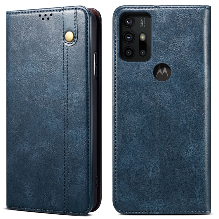 For Motorola Moto G30 Simple Wax Crazy Horse Texture Horizontal Flip Leather Case with Card Slots & Wallet