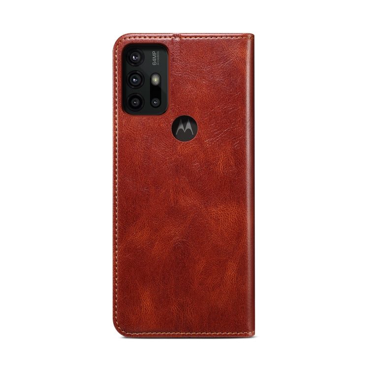 For Motorola Moto G30 Simple Wax Crazy Horse Texture Horizontal Flip Leather Case with Card Slots & Wallet