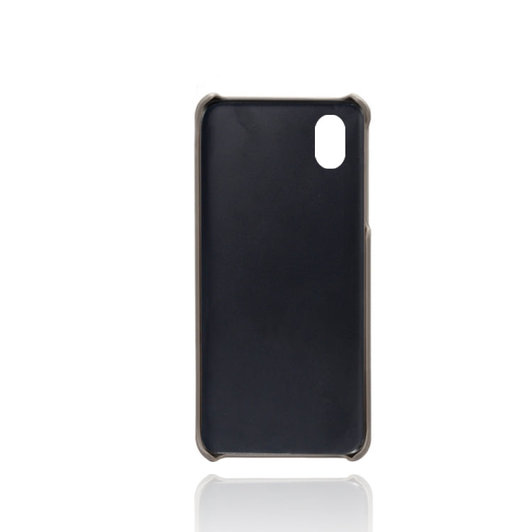 For Samsung Galaxy A01 Core Calf Texture PC + PU Leather Back Cover Shockproof Case with Dual Card Slots