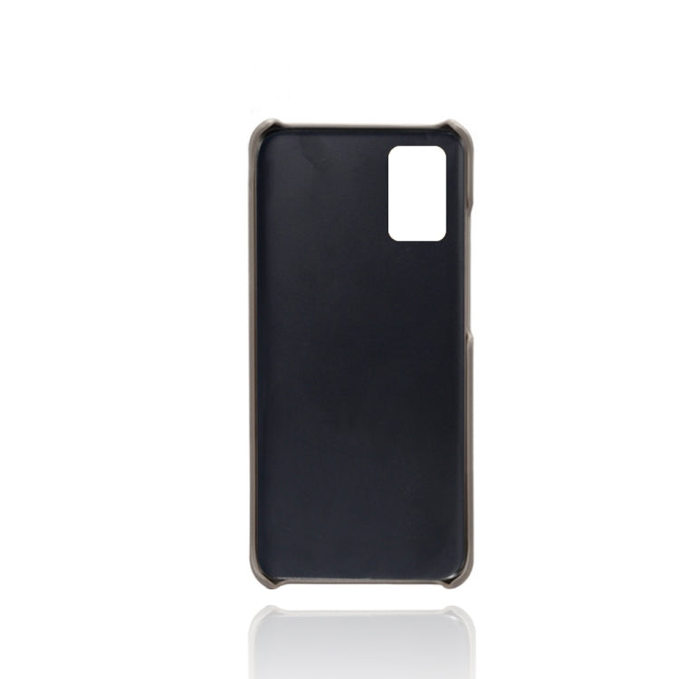 For Samsung Galaxy A02s Calf Texture PC + PU Leather Back Cover Shockproof Case with Dual Card Slots
