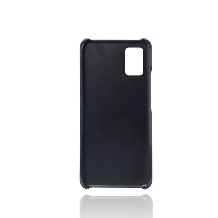 For Samsung Galaxy A51 5G Calf Texture PC + PU Leather Back Cover Shockproof Case with Dual Card Slots
