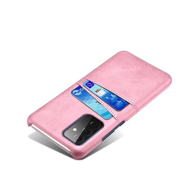 For Samsung Galaxy A72 5G Calf Texture PC + PU Leather Back Cover Shockproof Case with Dual Card Slots
