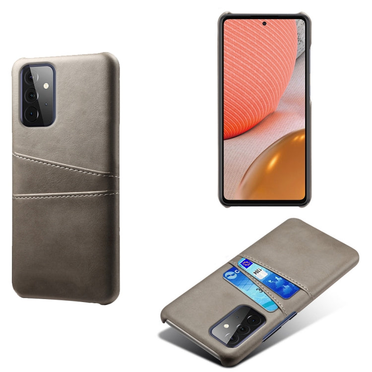 For Samsung Galaxy A72 5G Calf Texture PC + PU Leather Back Cover Shockproof Case with Dual Card Slots