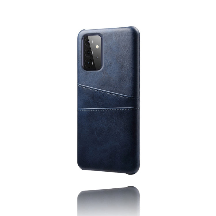 For Samsung Galaxy A72 5G Calf Texture PC + PU Leather Back Cover Shockproof Case with Dual Card Slots