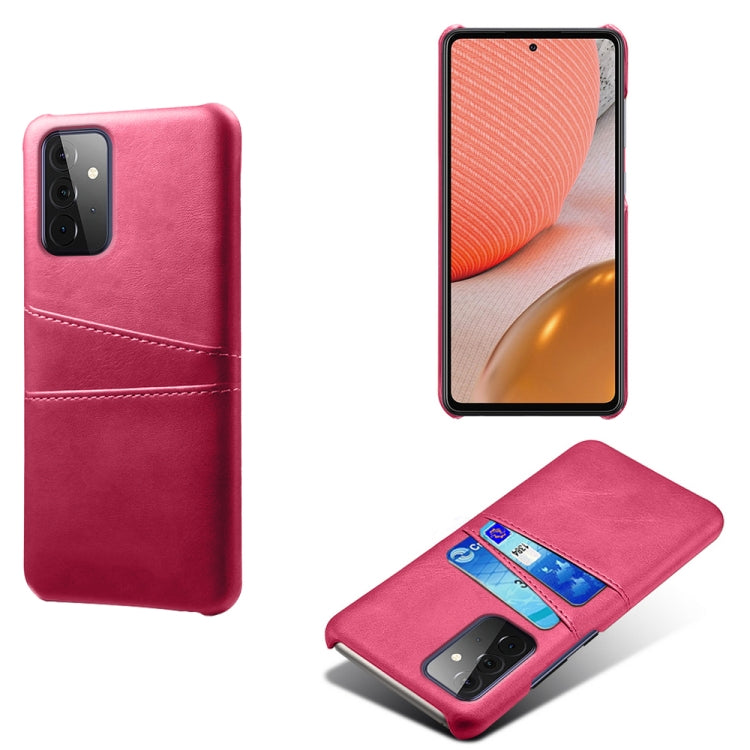 For Samsung Galaxy A72 5G Calf Texture PC + PU Leather Back Cover Shockproof Case with Dual Card Slots