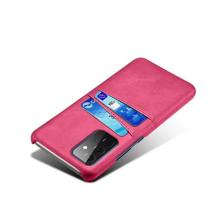 For Samsung Galaxy A72 5G Calf Texture PC + PU Leather Back Cover Shockproof Case with Dual Card Slots