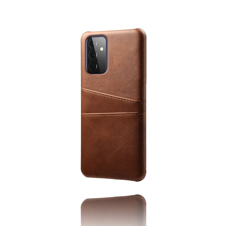 For Samsung Galaxy A72 5G Calf Texture PC + PU Leather Back Cover Shockproof Case with Dual Card Slots