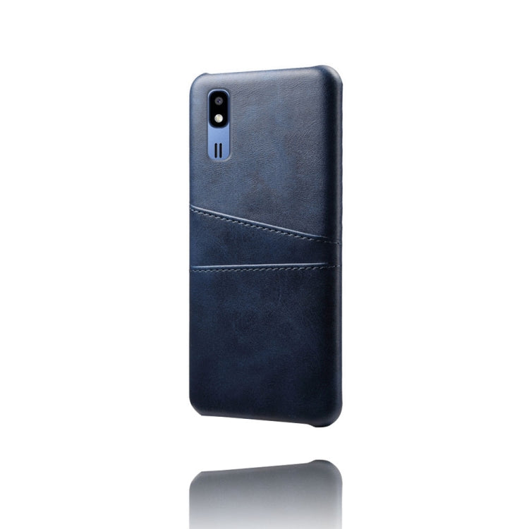 For Samsung Galaxy A2 Core Calf Texture PC + PU Leather Back Cover Shockproof Case with Dual Card Slots