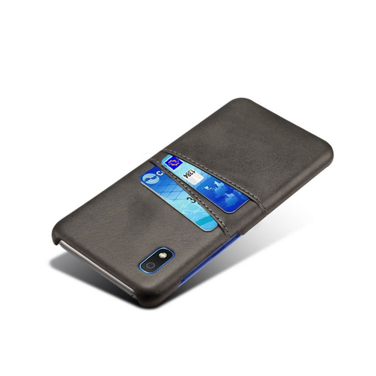 For Samsung Galaxy A10e Calf Texture PC + PU Leather Back Cover Shockproof Case with Dual Card Slots