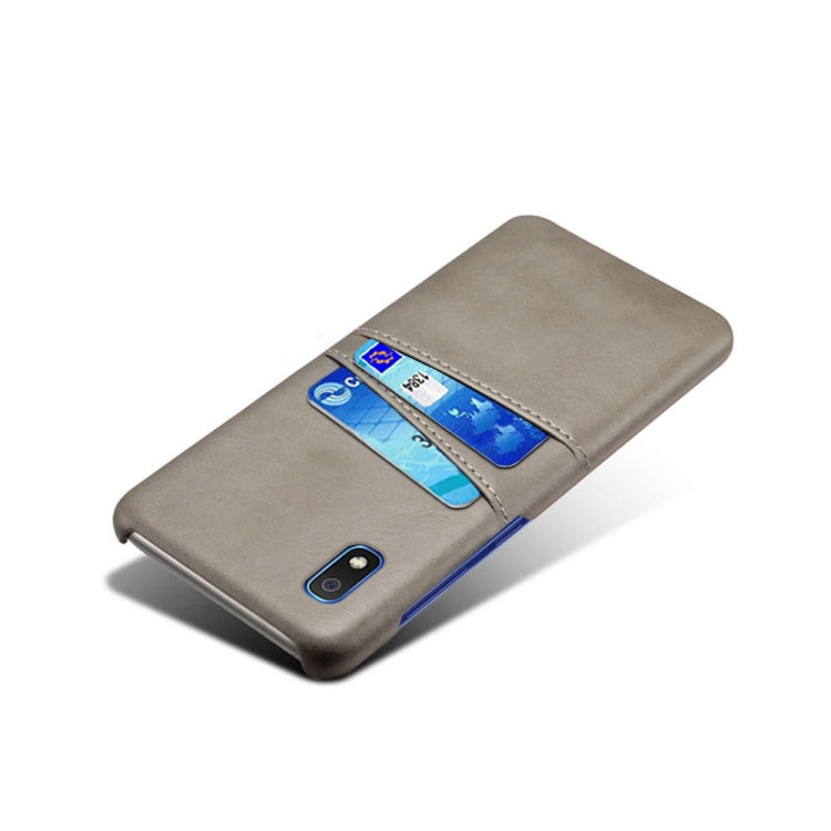 For Samsung Galaxy A10e Calf Texture PC + PU Leather Back Cover Shockproof Case with Dual Card Slots