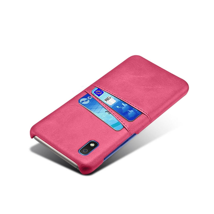 For Samsung Galaxy A10e Calf Texture PC + PU Leather Back Cover Shockproof Case with Dual Card Slots